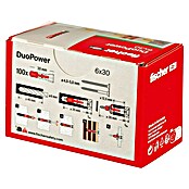 Fischer Duopower Dübelsortiment (Durchmesser Dübel: 6 mm, Länge Dübel: 30 mm, Mit Rand, Alle Baustoffe, 100 Stk.) | BAUHAUS