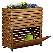 Dobar Hochbeet Rolla GR. L (L x B x H: 72 x 32,5 x 78 cm, 50 l, Holz, Braun) | BAUHAUS