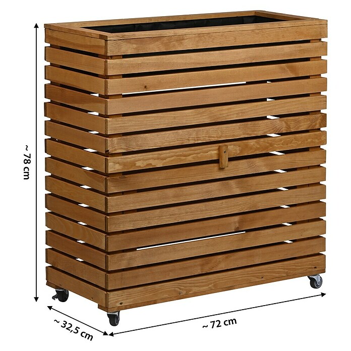 Dobar Hochbeet Rolla GR. L (L x B x H: 72 x 32,5 x 78 cm, 50 l, Holz, Braun) | BAUHAUS