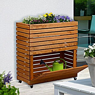 Dobar Hochbeet Rolla GR. L (L x B x H: 72 x 32,5 x 78 cm, 50 l, Holz, Braun)
