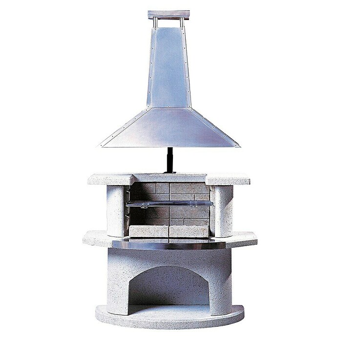 Buschbeck Grillkamin (Weiß/Grau, Hauptgrillfläche: 54 x 34 cm)