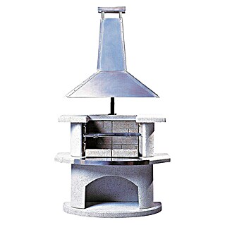 Buschbeck Grillkamin Venedig (Weiß, Beton, 110 x 65 x 197 cm)