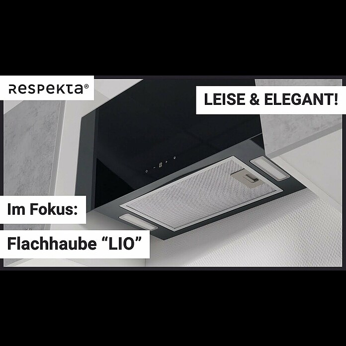Respekta Schräghaube Lio (Breite: 59,5 cm, Max. Gebläseleistung Abluftbetrieb: 325,8 m³/h, Schwarz) | BAUHAUS