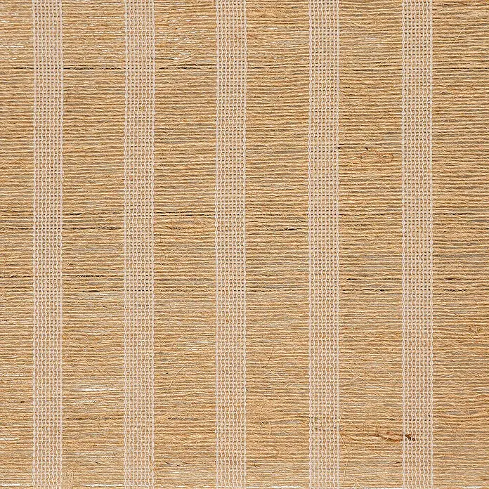 Estor enrollable Yute - An x Al: 120 x 250 cm, Cerezo - Primer plano de un estor enrollable de yute texturizado con rayas alternas en tonos naturales y crema, aportando textura y calidez al espacio.
