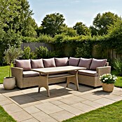 Sunfun Conjunto de muebles Namsted (3 pzs., Ratán sintético/Acero, Beige) | BAUHAUS