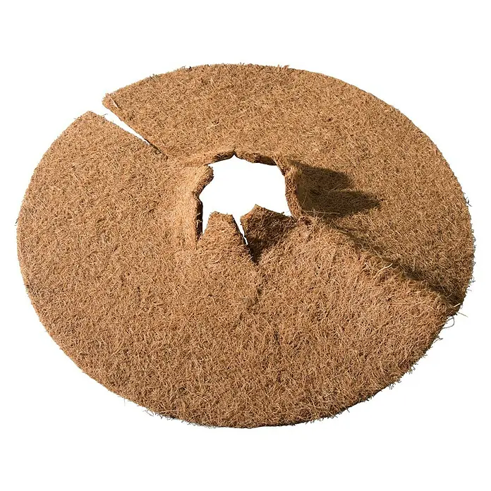 Windhager Kokosmulchscheibe Cocodisc - Durchmesser: 37 cm, Natur - Kreisförmige Kokosmatte mit Ausschnitt in der Mitte, ideal als Mulchscheibe für Pflanzen und Bäume.