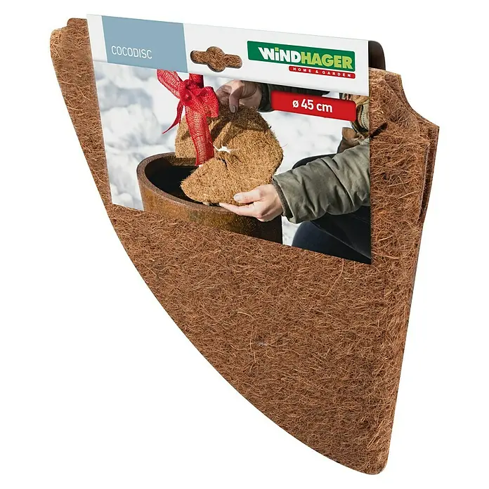 Windhager Kokosmulchscheibe Cocodisc - Durchmesser: 45 cm, Natur - Ein Kokosnussscheibe-Produkt von Windhager Home & Garden, ideal für den Einsatz im Garten, um Pflanzen zu schützen. Durchmesser beträgt 45 cm.
