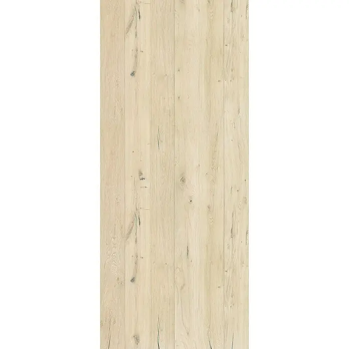 Grosfillex Wandpaneel Element 3D - Antique Oak, 2.600 x 375 x 8 mm - Helle Holzbodenplatten mit natürlichen Maserungen und Astlöchern erzeugen einen warmen, rustikalen Look. Ideal für ein gemütliches Ambiente.