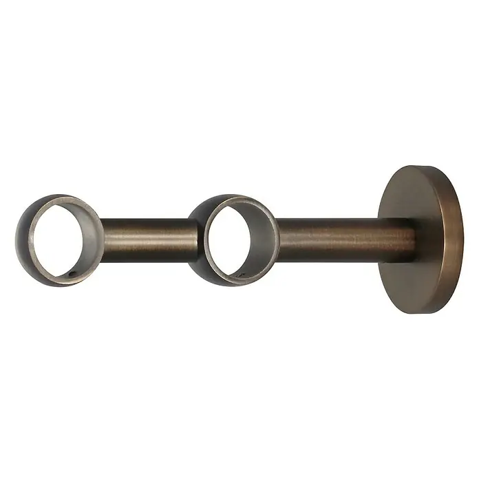 Expo Ambiente Doppelträger Noble - Bronze, Geeignet für: Gardinenstangen Ø 25 mm, Länge: 16,5 cm - Bronzefarbene Gardinenstange mit doppelter Halterung zur Wandbefestigung für eine stilvolle Fensterdekoration.