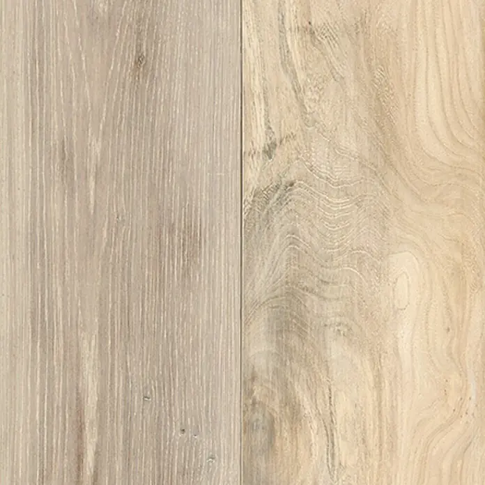 Grosfillex Wandpaneel Element 3D - Nordic, 2.600 x 375 x 8 mm - Helle Holzbodenmuster nebeneinander. Der Bodenbelag strahlt Wärme und Natürlichkeit aus. Die natürliche Maserung ist gut sichtbar.