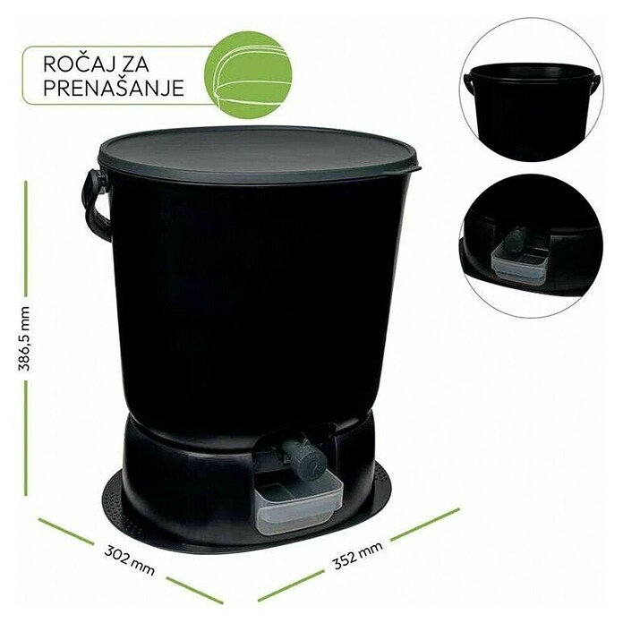 Kompostnik Bokashi Organko Essential  (15,3 l, 35,5 x 28,2 x 38,6 cm) | 7488 - Komposter | IAGG - Gartenartikel | IAG - Außenbereichsausstattung | IA - Gartenhartware | I - Stadtgarten | BAUHAUS