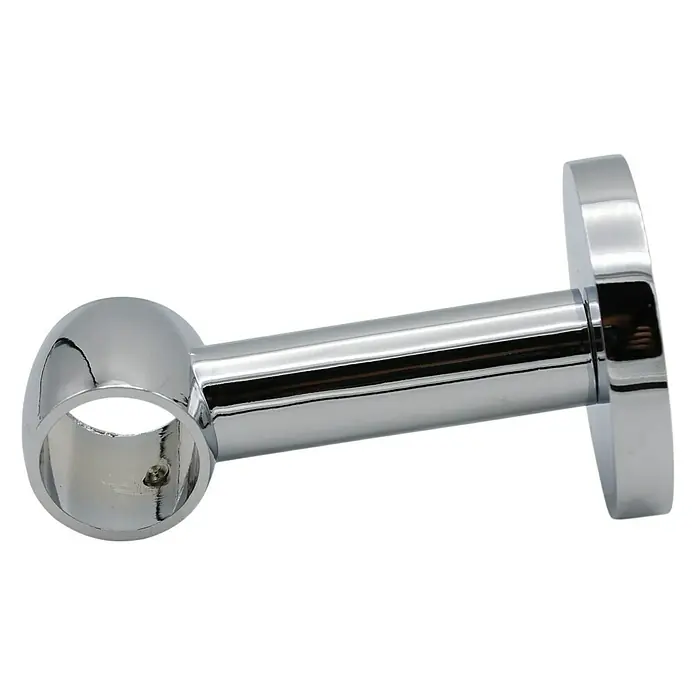 Expo Ambiente Träger Noble - Chrom, Geeignet für: Gardinenstangen Ø 20 mm, 8,4 cm - Eine glänzende, verchromte Kleiderstangenhalterung zur Wandmontage, ideal für Kleiderschränke und begehbare Kleiderschränke.