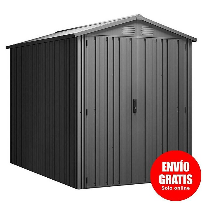 Hoggar Caseta para jardín Pioneer Y50 (Medidas ext. (An x Pr): 168 x 256 cm, Antracita, Acero, 4,3 m²) | BAUHAUS