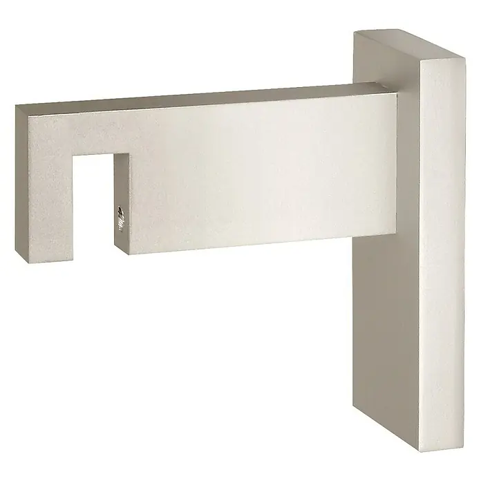 Expo Ambiente Träger Clear - Edelstahloptik, Geeignet für: 32 x 11 mm Profil, 8 cm - Die elegante Badarmatur in Silber präsentiert sich mit präzisen, rechteckigen Formen und modernem Design. Ideal für ein stilvolles Badezimmer.