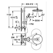 Grohe Vitalio Start Duschsystem 250 (Höhe: 115 cm, Anzahl Strahlarten: 3 Stk., Chrom) | BAUHAUS