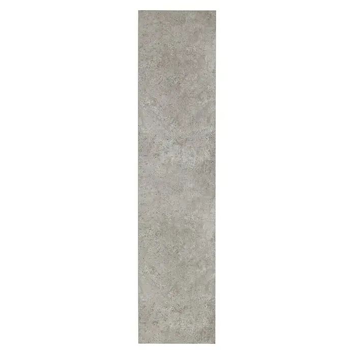 Grosfillex Wall+ Wandpaneel - Grey Concrete, 2.600 x 600 x 5 mm - Eine Nahaufnahme eines grauen Keramikfliesenmusters mit einer strukturierten Oberfläche für Boden- oder Wandgestaltung.