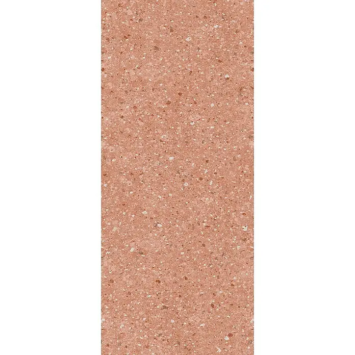 Grosfillex Wandpaneel Element 3D - Terrazzo Rose, 2.600 x 375 x 8 mm - Rotbraune Terrazzoplatte mit kleinen, hellen Einschlüssen für Boden- oder Wandbeläge. Robust und stilvoll.