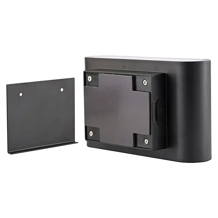 Just Light Akku-Wandleuchte Ziddy - 16 x 6,5 x 9,8 cm, Schwarz, Warmweiß, 3,7 W, IP44 - Schwarzer digitaler Türspion mit einer Halterung für eine einfache und sichere Installation an der Tür.