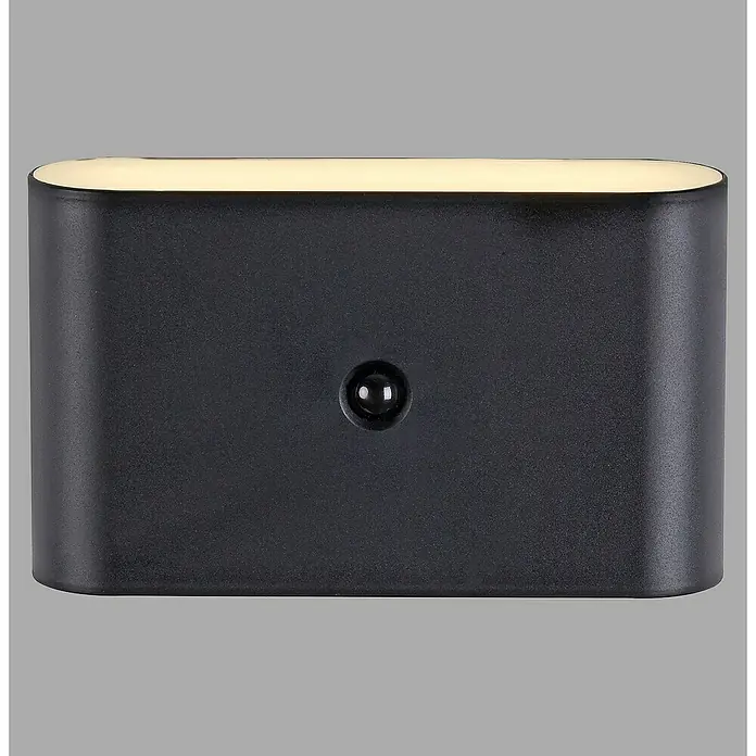 Just Light Akku-Wandleuchte Ziddy - 16 x 6,5 x 9,8 cm, Schwarz, Warmweiß, 3,7 W, IP44 - Eine moderne, rechteckige Wandleuchte in Schwarz mit einem subtilen, nach oben gerichteten Lichtschein. Perfekt für zeitgenössische Räume.