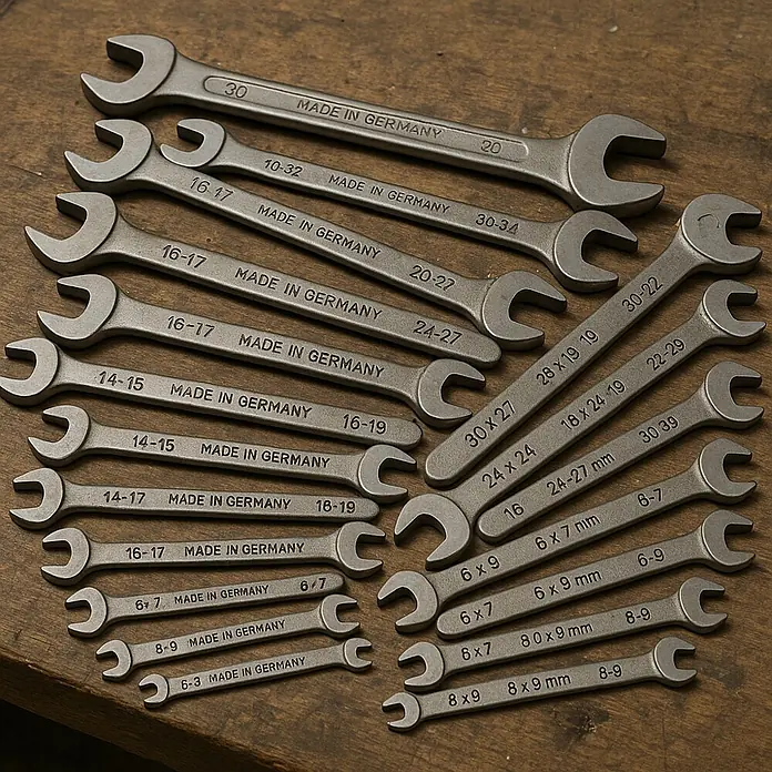 Matador Llave fija de doble boca - 14 mm - 15 mm - Juego de herramientas con varias llaves fijas "Made in Germany" en diferentes tamaños para diversas tareas de atornillado.