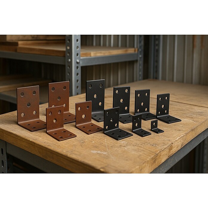 Alberts Escuadra con placa perforada Duravis® (L x An x Al: 60 x 60 x 60 mm, Negro) | BAUHAUS