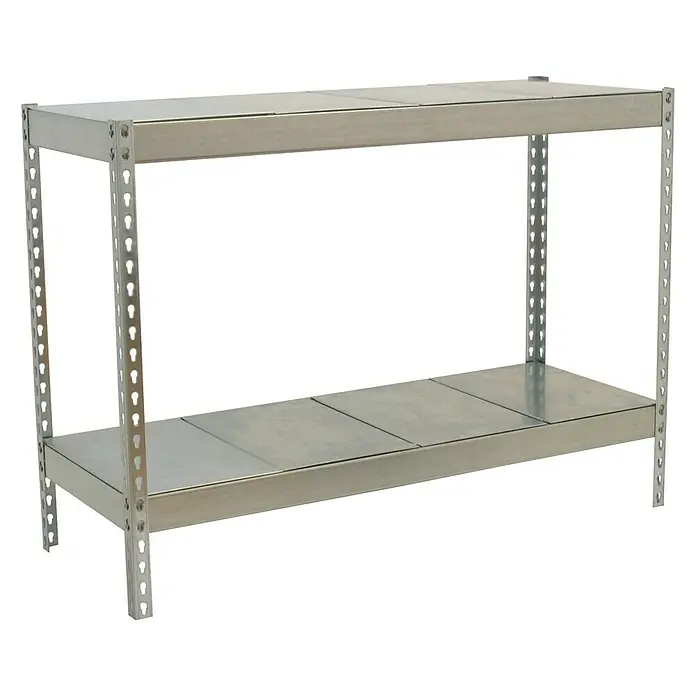 Simonrack Simontaller Schwerlastregal Ecoforte Metall - H x B x T: 90 x 120 x 75 cm, Traglast pro Boden: 400 kg, Anzahl Böden: 2 Stk., Stecken, Silber - Regal mit zwei Ablagen aus Metall. Das robuste Regal bietet viel Stauraum.
