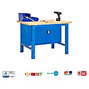 Simonrack Simonwork Banco de trabajo BT6 Plywood Locker (L x Al: 76 x 86,5 cm, Ancho: 120 cm, Capacidad de carga: 800 kg, Azul)
