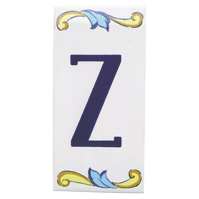 Azulejo de gres Letra Z (7,5 x 15 cm, Blanco, Brillante)