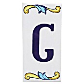 Azulejo de gres Letra G (7,5 x 15 cm, Blanco, Brillante)