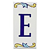 Azulejo de gres Letra E (7,5 x 15 cm, Blanco, Brillante)