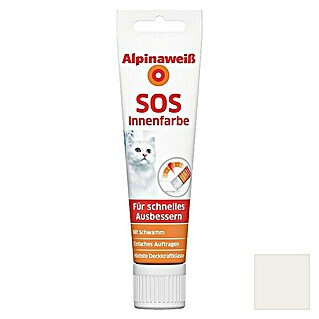 Alpina Alpinaweiß Wandfarbe SOS Tube (Weiß, 100 ml, Matt, Konservierungsmittelfrei)
