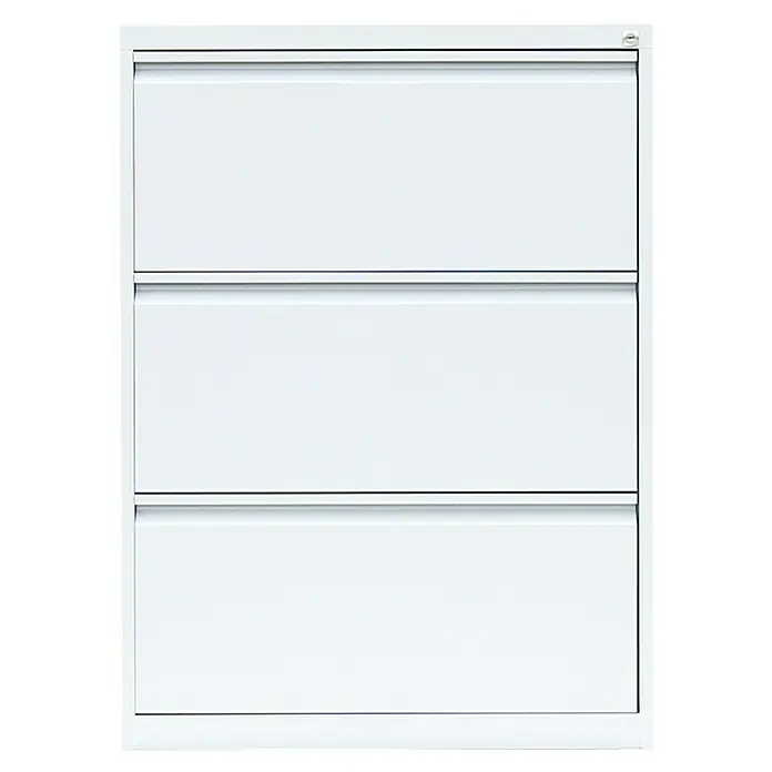 Lüllmann Hängeregisterschrank - H x B x T: 101,2 x 76 x 62 cm, Signalweiß, Fertig montiert, Anzahl Schubladen: 3 Stk. - Weißer Aktenschrank mit drei Schubladen. Ideal zur Büroorganisation und Aufbewahrung von Dokumenten.
