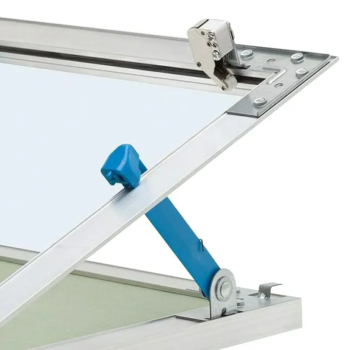 Probau Revisionsklappe Aqua - 30 x 30 cm - Detailaufnahme eines Zeichenbretts mit verstellbarem Winkel und Linealhalterung für präzises technisches Zeichnen und Konstruieren.