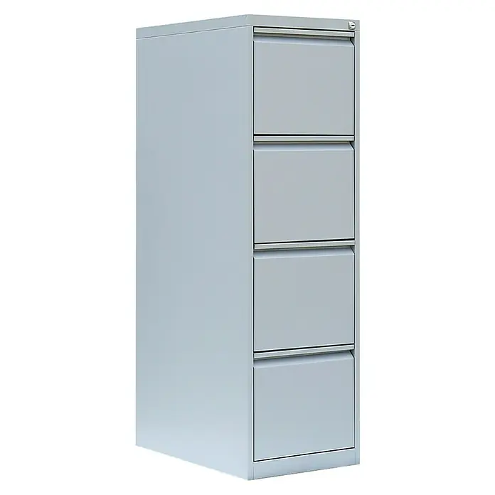 Lüllmann Hängeregisterschrank - H x B x T: 132 x 40 x 62 cm, Lichtgrau, Fertig montiert, Anzahl Schubladen: 4 Stk. - Ein grauer Büroschrank mit vier Schubladen für die Büroorganisation und Dokumentenablage. Er ist robust und bietet viel Stauraum.