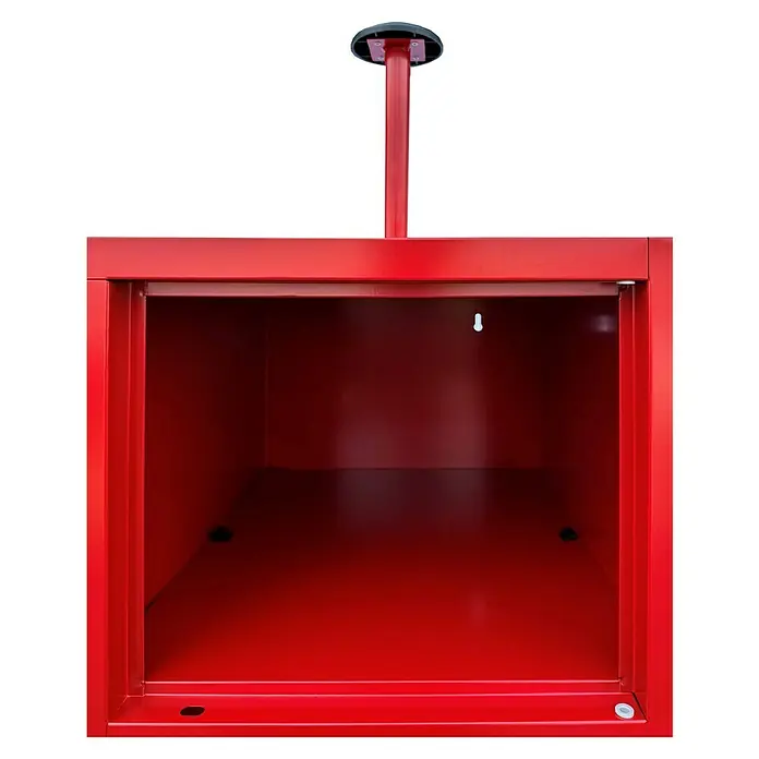Lüllmann Feuerwehrschrank - H x B x T: 180 x 60 x 50 cm, Feuerrot, Fertig montiert, Anzahl Fächer: 2 Stk. - Das rote Feuerlöschergehäuse ist eine robuste und sichtbare Aufbewahrungslösung. Es ist für den schnellen Zugriff im Notfall konzipiert.