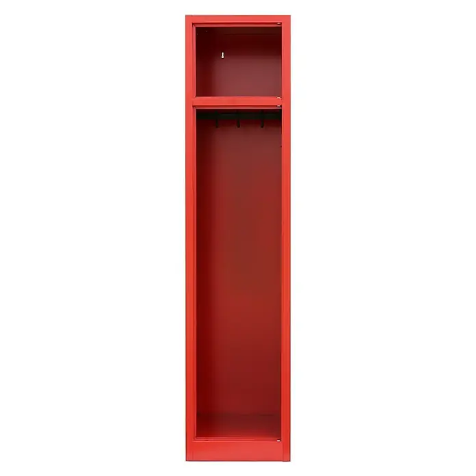 Lüllmann Feuerwehrschrank - H x B x T: 180 x 41,5 x 50 cm, Feuerrot, Fertig montiert, Anzahl Fächer: 1 Stk. - Roter Spind mit Fach und Kleiderstange. Ideal für die Aufbewahrung von Kleidung und persönlichen Gegenständen. Robuste Konstruktion.