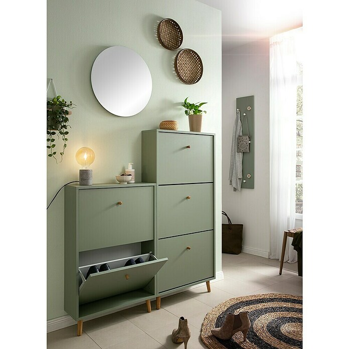 Schildmeyer Bjarne Schuhschrank (L x B x H: 19,5 x 59,8 x 92,2 cm, Pistazie, Anzahl Fächer: 2 Stk.) | BAUHAUS