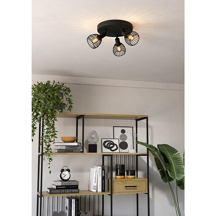 Eglo Regleta redonda Sonnino (40 W, Ø x Al: 25 x 18,5 cm, Negro, E14, 3 ud.) | BAUHAUS