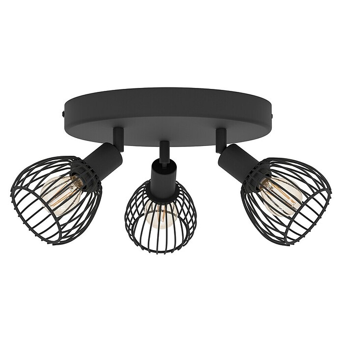Eglo Regleta redonda Sonnino (40 W, Ø x Al: 25 x 18,5 cm, Negro, E14, 3 ud.) | BAUHAUS