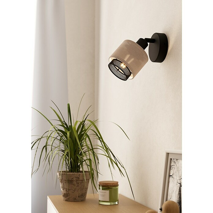 Eglo Foco de pared Rosley (40 W, Ø x Al: 9 x 11 cm, Beige, E14) | BAUHAUS