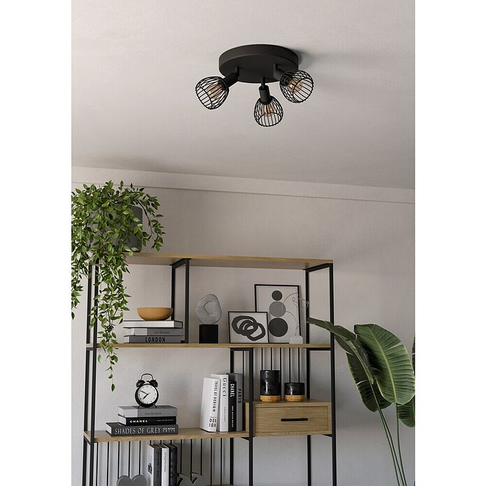 Eglo Regleta redonda Sonnino (40 W, Ø x Al: 25 x 18,5 cm, Negro, E14, 3 ud.) | BAUHAUS
