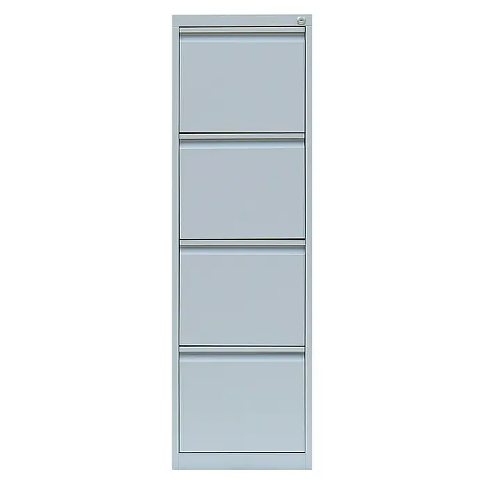 Lüllmann Hängeregisterschrank - H x B x T: 132 x 40 x 62 cm, Lichtgrau, Fertig montiert, Anzahl Schubladen: 4 Stk. - Ein grauer Aktenschrank mit vier Schubladen, ideal für die Büroorganisation und zur sicheren Aufbewahrung von Dokumenten.
