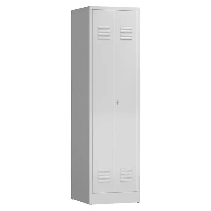 Lüllmann ClassiX Metall-Mehrzweckschrank - H x B x T: 180 x 50 x 50 cm, Signalweiß, Fertig montiert, Anzahl Böden: 4 Stk. - Metallschrank in Weiß mit Lüftungsschlitzen für Lagerung. Robuster und praktischer Stahlschrank für Büro oder Werkstatt.