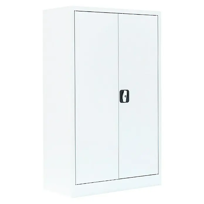 Lüllmann Metall-Mehrzweckschrank - H x B x T: 120 x 80 x 38,3 cm, Signalweiß, Fertig montiert, Anzahl Böden: 2 Stk. - Schrank in Weiß mit abschließbaren Türen für Büro oder Werkstatt bietet viel Stauraum und Sicherheit für Ihre Dokumente und Geräte.
