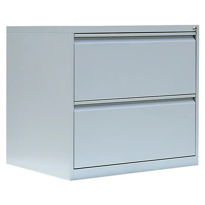Lüllmann Hängeregisterschrank - H x B x T: 70,5 x 76 x 62 cm, Lichtgrau, Fertig montiert, Anzahl Schubladen: 2 Stk. - Grauer Aktenschrank mit zwei Schubladen für die Büroorganisation und Dokumentenablage.