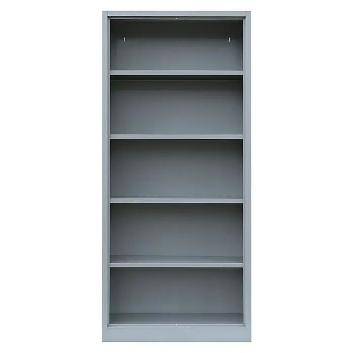 Lüllmann Aktenregal - H x B x T: 180 x 80 x 38,3 cm, Traglast pro Boden: 65 kg, Anzahl Böden: 4 Stk., Lichtgrau - Grauer Metallschrank mit fünf Regalböden, ideal zur Aufbewahrung von Dokumenten und Büromaterial. Stabiles Design für Büro oder Lager.