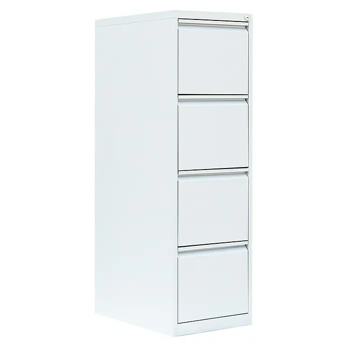 Lüllmann Hängeregisterschrank - H x B x T: 132 x 40 x 62 cm, Signalweiß, Fertig montiert, Anzahl Schubladen: 4 Stk. - Ein weißer Aktenschrank mit vier Schubladen, ideal für die Büroorganisation. Die Schubladen bieten viel Stauraum für Dokumente und Akten.