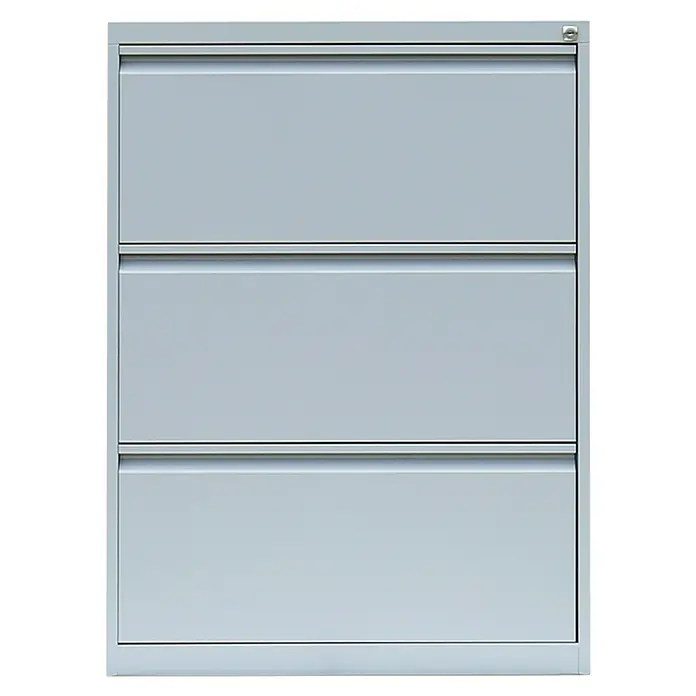 Lüllmann Hängeregisterschrank - H x B x T: 101,2 x 76 x 62 cm, Lichtgrau, Fertig montiert, Anzahl Schubladen: 3 Stk. - Ein grauer Aktenschrank mit drei Schubladen. Ideal zur Aufbewahrung von Dokumenten.
