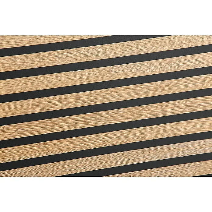 Schildmeyer Hank Rollcontainer - L x B x H: 50 x 40 x 57 cm, Schwarz/Artisan Eiche, Anzahl Schubladen: 3 Stk. - Dieses Bild zeigt eine Nahaufnahme einer Holzpaneelwand mit abwechselnden horizontalen Streifen in hellem Holz und dunklem Schwarz. Die Textur des Holzes ist deutlich sichtbar.