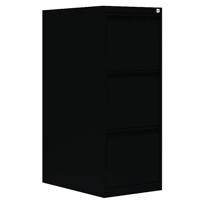 Lüllmann Hängeregisterschrank - H x B x T: 101,2 x 40 x 62 cm, Tiefschwarz, Fertig montiert, Anzahl Schubladen: 3 Stk. - Schwarzer Aktenschrank mit drei Schubladen zur Büroaufbewahrung von Dokumenten. Robustes Design für den täglichen Gebrauch im Büro.